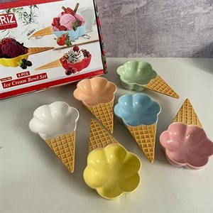 بستنی خوری سرامیکی طرح قیفی