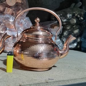 کتری توپی 4 لیتری تمام مسی زنجان چکشی نانو شده رنگ ثابت