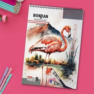دفتر طراحی آبرنگ 10 برگ سخن A4