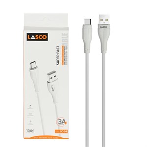 کابل شارژ فست Lasco Type-C مدل LC-04 - سفید -  DST(گارانتی شش ماهه)