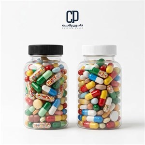 جار 100 سی سی 20 گرم دهانه 38 قرصی شفاف