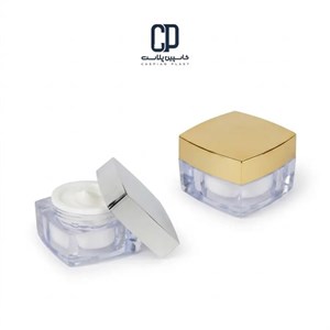 قوطی کریستال 15 گرمی طرح شقایق با درب نقره‌ای و طلایی