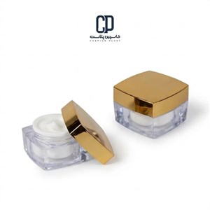 قوطی کریستال 30 گرمی طرح شقایق با درب نقره‌ای و طلایی