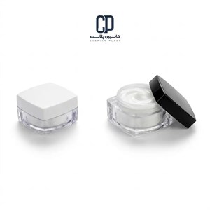 قوطی کریستال 15 گرمی طرح شقایق با درب سفید و مشکی