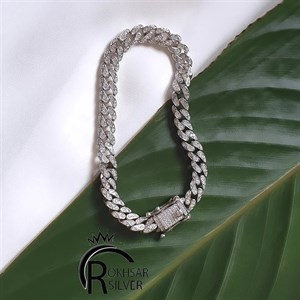 دستبند نقره زنانه 925 مدل کارتیرجواهری فول نگین کد RS_413 
