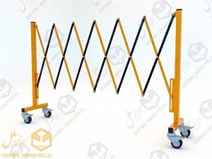 راهبند آکاردئونی دستی سبک چرخ دار با ارتفاع 120 سانتیمتر