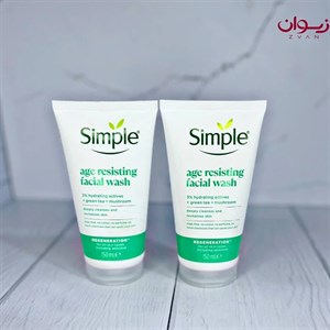ژل شستشوی صورت سیمپل مدل age resisting (ضد پیری با عصاره چای سبز)