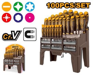 پیچ‌گوشتی 100 پارچه INGCO مدل HKSD10028