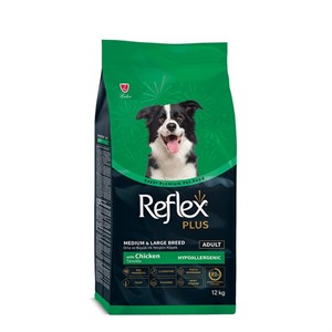 غذای خشک سگ بالغ نژاد متوسط و بزرگ رفلکس پلاس طعم مرغ Reflex Plus Adult Dog Food with Chicken بسته بندی فله ای