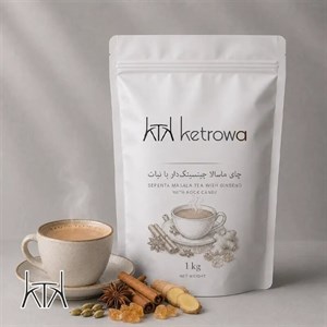 چای ماسالا جنسینگ دار با نبات بسته 1 کیلوگرمی برند کترووا