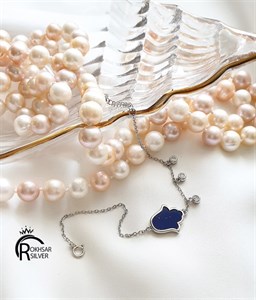 دستبند نقره زنانه  ۹۲۵ مدل دست همسا( نماد چشم زخم) کد RS_1008 