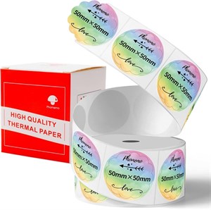 رول دایره ای رنگین کمان پرینتر حرارتی لیبل زن phomemo قطر 5 سانتی متر | مناسب M110/M220/M221