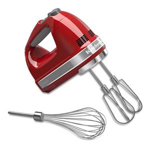 همزن KitchenAid KHM7210ER 7-Speed Digital Hand Mixer with Turbo Beater II Accessories and Pro Whisk - Empire Red