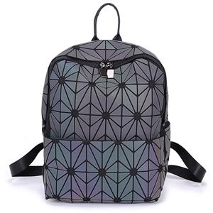 YSMYWM Women Geometric Luminous Backpack Travel Shoulder Bag Holographic Diamond Laptop School Bag (Style 03)