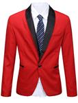 JASSYOY Men's Stylish One Button Notched Lapel Dinner Suit Blazer Jacket