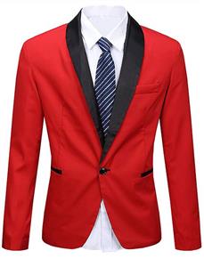 JASSYOY Men's Stylish One Button Notched Lapel Dinner Suit Blazer Jacket 