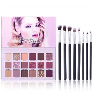 UCANBE Aromas Eyeshadow Palette + 8pcs Soft Eye Shadow Makeup Brushes Set Kit, Shimmer Matte Glitter High Pigmented Long Lasting Blending Pallet