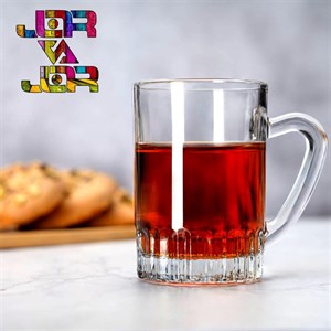 استکان نیل دسته دار بلور کاوه 6 عددی