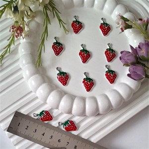 پلاک آویزی توت فرنگی (فروش بصورت دونه ای)