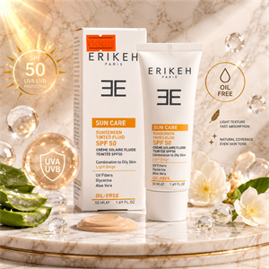 کرم ضد آفتاب رنگی اریکه SPF50 پوست مختلط تا چرب | محافظت UVA و UVB