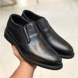 کفش چرم مردانه مشکی کلاسیک مجلسی و اداری – راحت و بادوام – ضمانت زیره