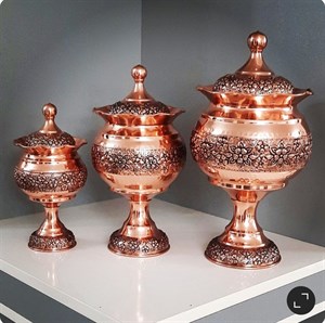 قندان گنبدی گلبرگ مسی  سایز ۱ ارتفاع ۱۶ سیاه،قلم نانو جنس درجه یک