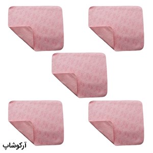 بسته 5 عددی دستمال عینک از جنس میکروفایبر، رنگ صورتی و طرح دار کد 992885-5