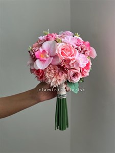دسته گل مصنوعی عروس ترکیبی سرخابی
