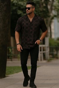پیراهن مردانه H&M استین کوتاه یقعه انگلیسی نخی کد ۰۲۵