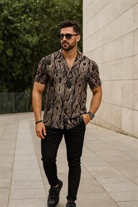 پیراهن مردانه H&M استین کوتاه یقعه انگلیسی نخی کد۰۲۷