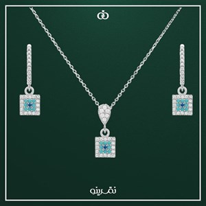نیم ست نقره زنانه چشم نظر مدل NIH B26 