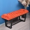 پاف نیمکت لمسه با پارچه جاسمین