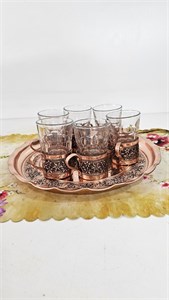 انگاره مسی گلبرگ ۶ عددی سیاه قلم گل برجسته نانو