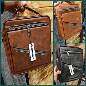 کیف دوشی مردانه چرم مصنوعی طرح David Jones ابعاد 26 در 20 سانتیمتر