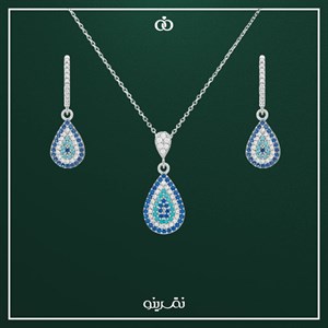 نیم ست نقره زنانه چشم نظر مدل NIH B18 