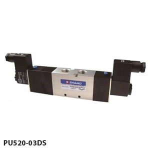 شیر برقی پنوماتیک 5/2 شاکو (دو بوبین) سایز 3/8 اینچ با کد فنی PU520-03DS