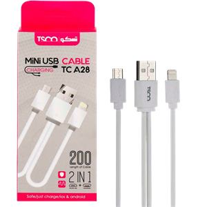کابل شارژ دو سر Micro lightning 20CM tsco tc-a28