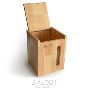 بانکه 3عددی چای و شکر و قهوه درب چوبی ست ظرف شکر چای 