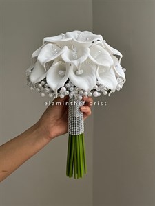 دسته گل مصنوعی عروس شیپوری لمسی خلیجی