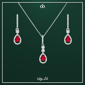 نیم ست زنانه نقره جواهری مدل NI F24 R 