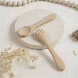 قاشق چنگال تمام سیلیکونی کرم