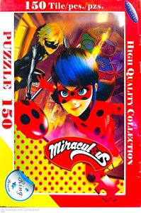 پازل۱۵۰ تکه طرح دختر کفشدوزکی و پسر گربه ای مدل  miraculous رینگ pr06
