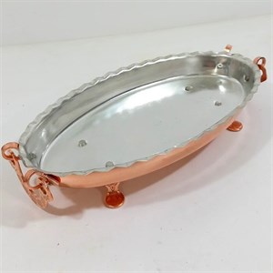 مرغ خوری سالاد خوری مسی مدل بیضی طول 35 