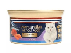 کنسرو غذای گربه تایمهر با طعم تن و سالمون نچرال Thaimehr Cat Wet foodوزن 85 گرم