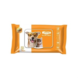 خرید عمده دستمال مرطوب حیوانات گلدپد بسته 50 عددی Gold pad