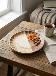بشقاب چوبی گردو دالبور دار کد 364