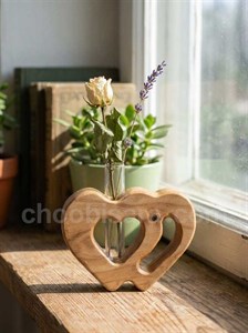 استند گلدان شیشه ای طرح دو قلب کد 355