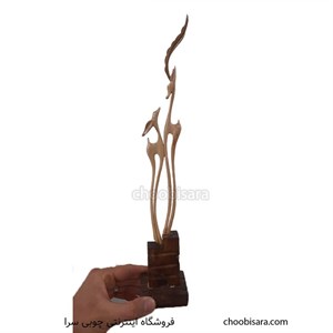 مجسمه آهو با جفت چوبی 45 سانتی کد 361