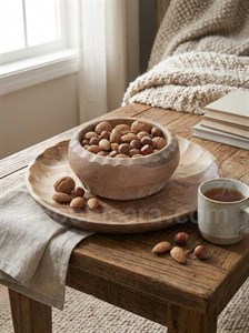 ست کاسه و بشقاب چوبی دالبور دار کد 366