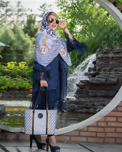 ست روسری و کیف زنانه طرح برند فندی سو...
